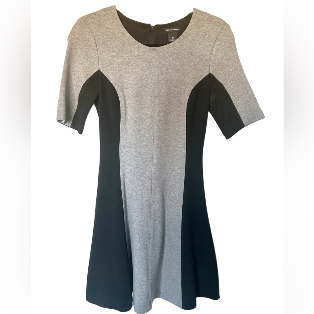CLUB MONACO Grey & Black Mini Dress - US 00